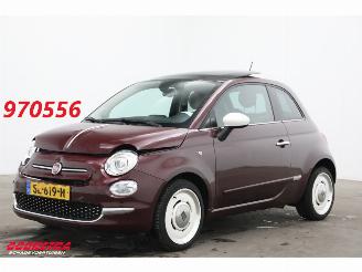krockskadad bil auto Fiat 500 1.2 Lounge Schuifdak Leder Navi Clima Cruise PDC 64.483 km! 2018/4