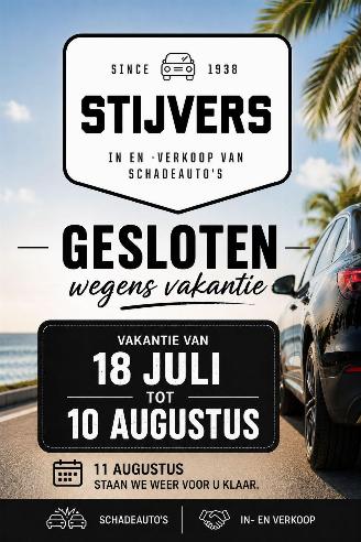 damaged passenger cars AC  Gesloten van 18-07 tot 10-08 2026/1